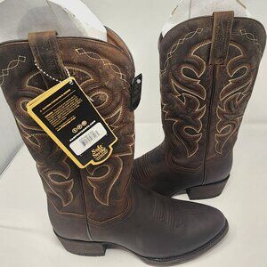 Dan Post Renegade Western cowboy boots brown embossed DP2159 size 9 EW NWT